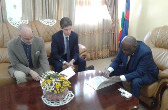 Signature d’accord de collaboration entre le Gouvernement de la République Centrafricaine et l’agence Belge de développement ENABEL.